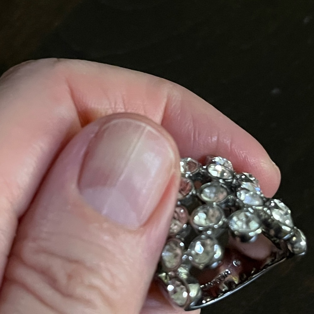Ann Taylor Silver Rhinestone Cluster Ring - Picture 4 of 6